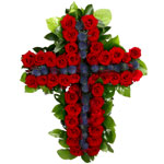 Krzyż pogrzebowy z róż